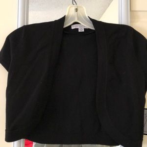 Black short sleeve cardigan